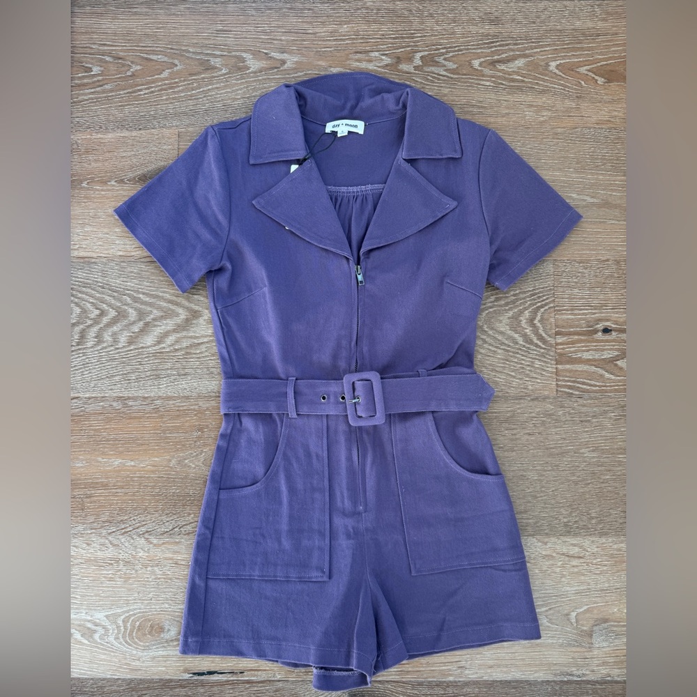 Day + Moon Lavender Denim Romper